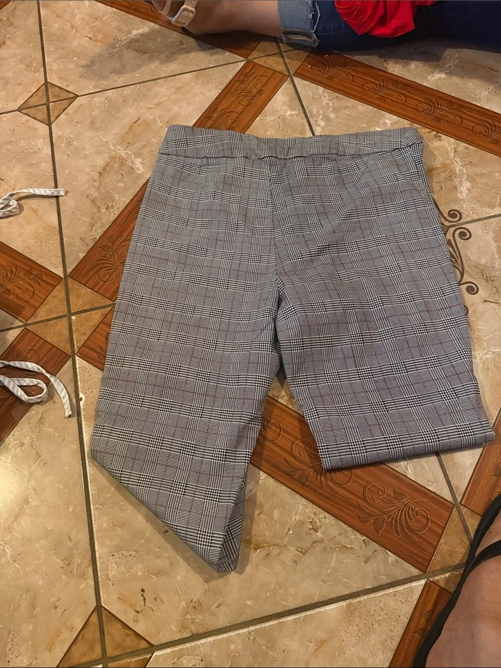 Men's Gray Plaid Dress Pants